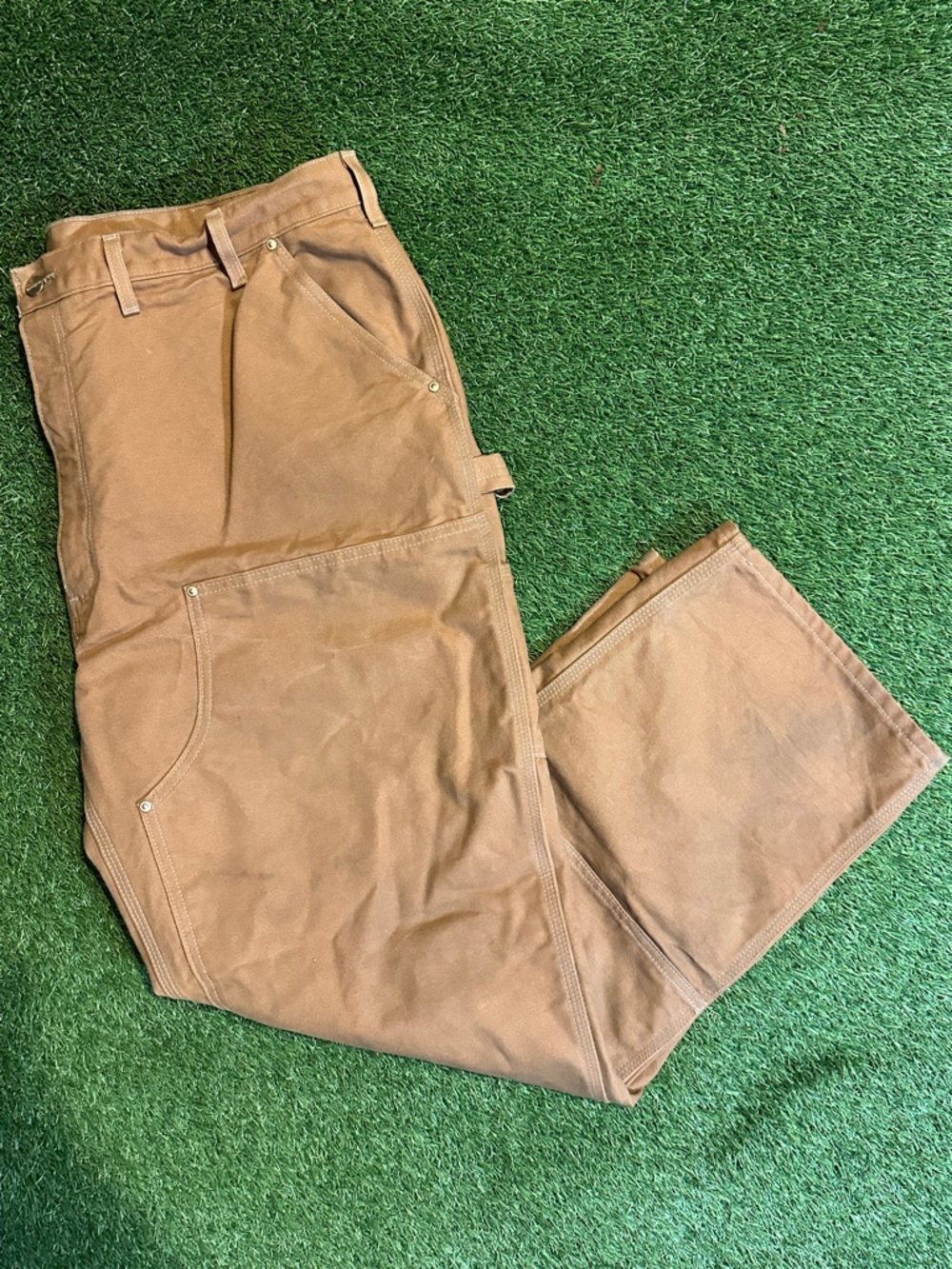 NWOT Carhartt Double Knee Brown Pants 44x32 Baggy